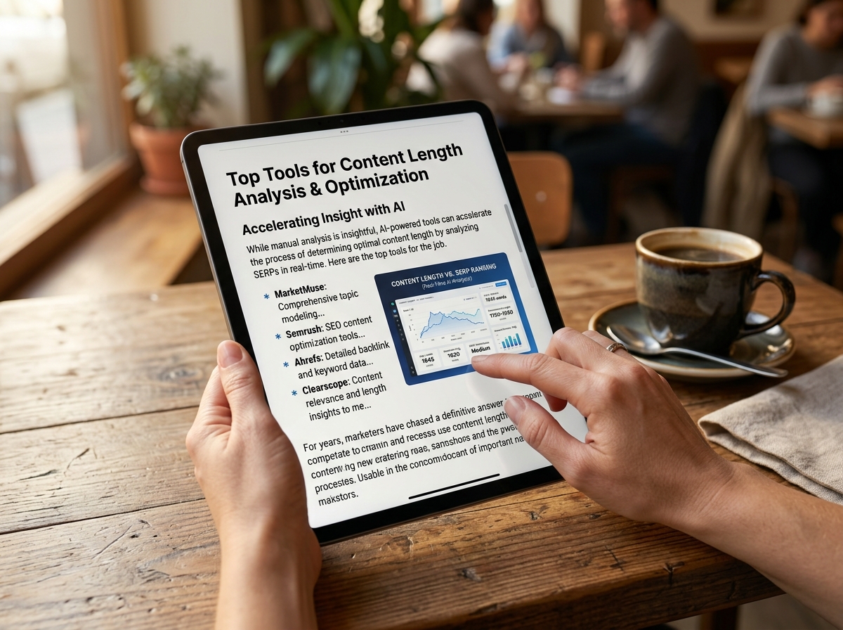 A person reading a well-structured long-form article on a tablet.