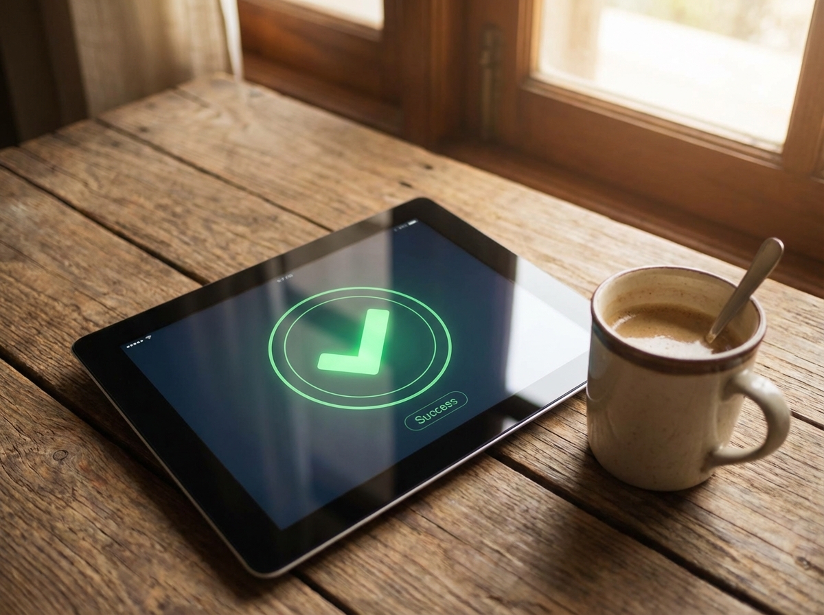 Tablet displaying successful autopilot publishing to a CMS platform